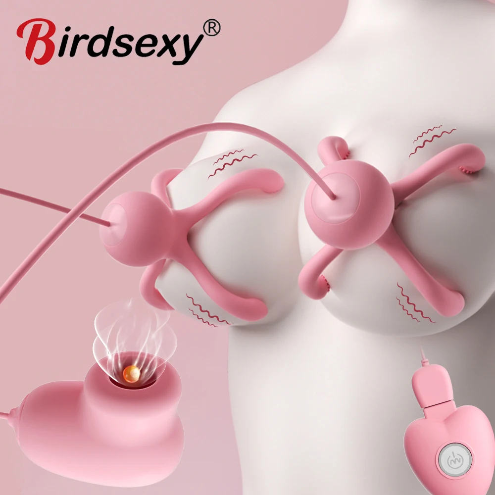 Nipple Vibrator for Women Breast Massage Nipple Clamp Enhancer Nipple Sucking Stimulator Sex Toys Couples Female Adult Toys