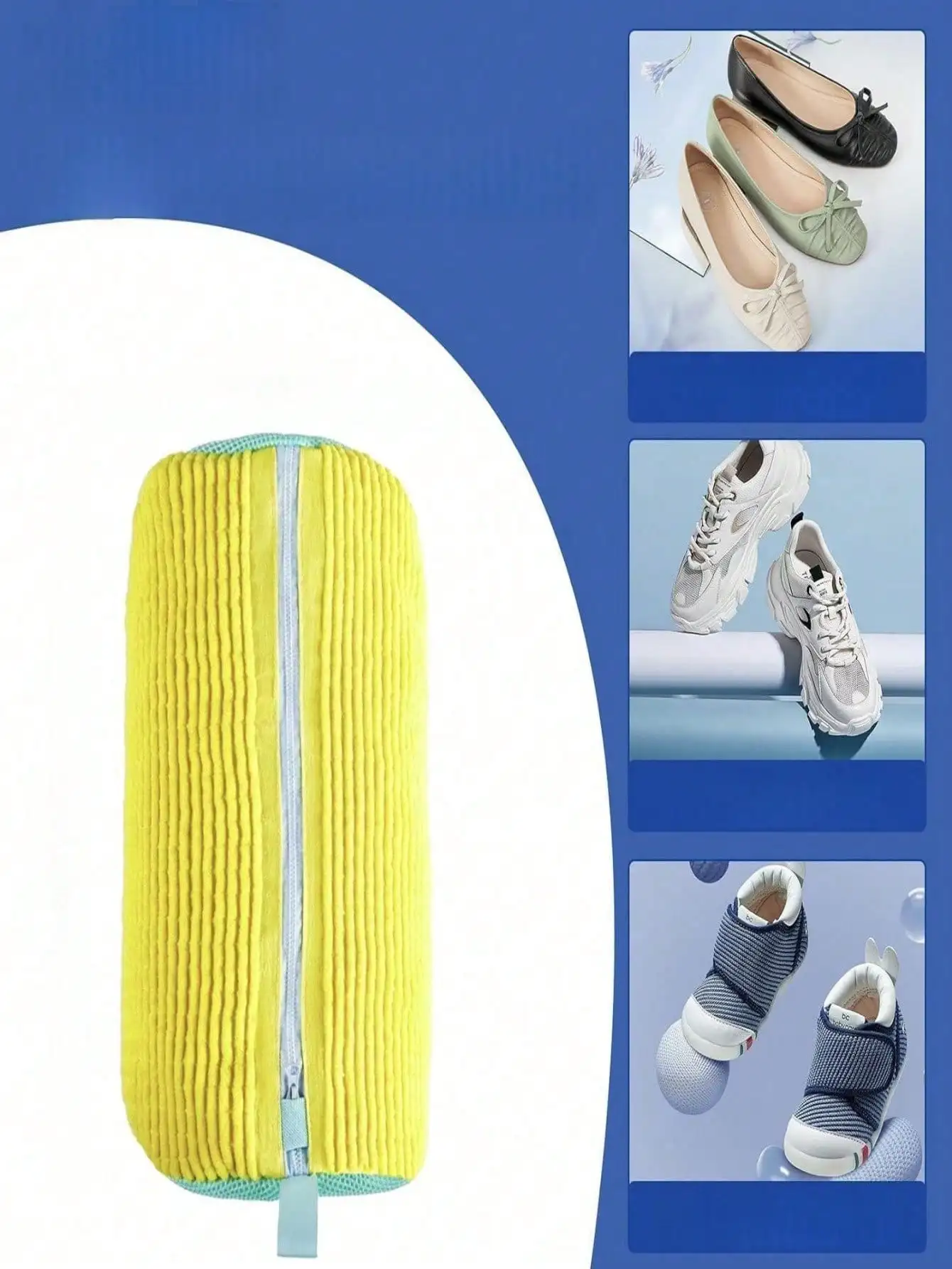 1 Stück 360 ° Schuhwaschmaschinenbeutel für alle Schuhtypen - Anti-Deformations-Schutz, maschinenwaschbar, lufttrocknend, schützender Wäschebeutel – Detail 4
