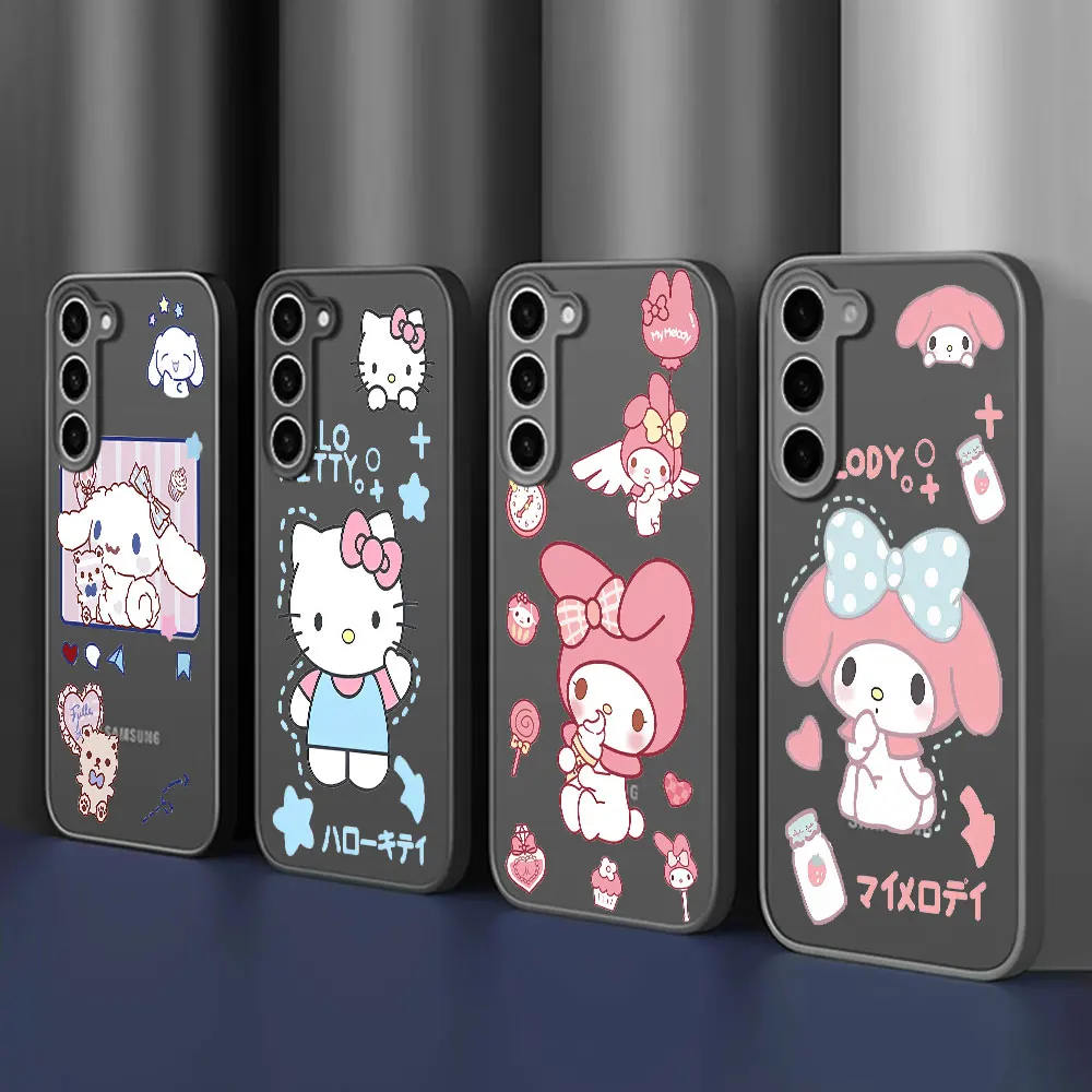 Hello Kitty Sanrio Kuromi Case for Samsung Galaxy A55 A56 A16 A15 A17 A54 A21s A26 A51 A31 A36 A52 A14 Matte Frosted Phone Cover