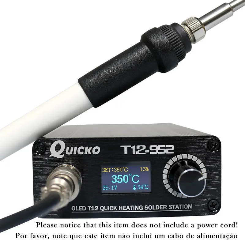 Stc t12 952 de solda stationoled ferro de solda eletrônico digital e 907 punho plástico ponta de ferro de solda sem cabo de alimentação