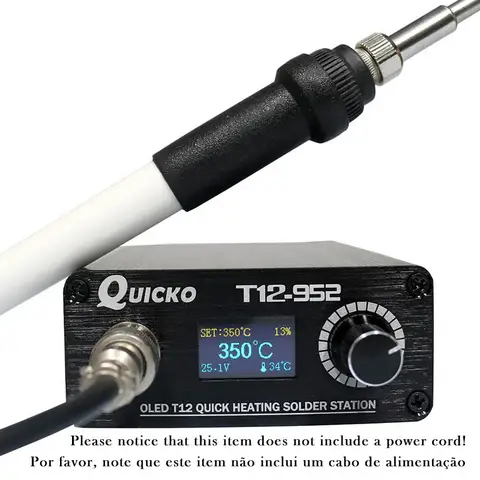 STC T12 952 납땜 스테이션, OLED 디지털 전자 납땜 인두 및 907 플라스틱 핸들 용접 인두 팁, 전원 케이블 없음 STC T12 952 납땜 스테이션, OLED 디지털 전자 납땜 인두 및 907 플라스틱 핸들 용접 인두 팁, 전원 케이블 없음