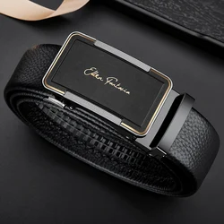 Men's Leather Belt High Quality Genuine Leather, Adjustable Automatic Belt with Alloy Buckle Ratchet, Designer Belt for men
