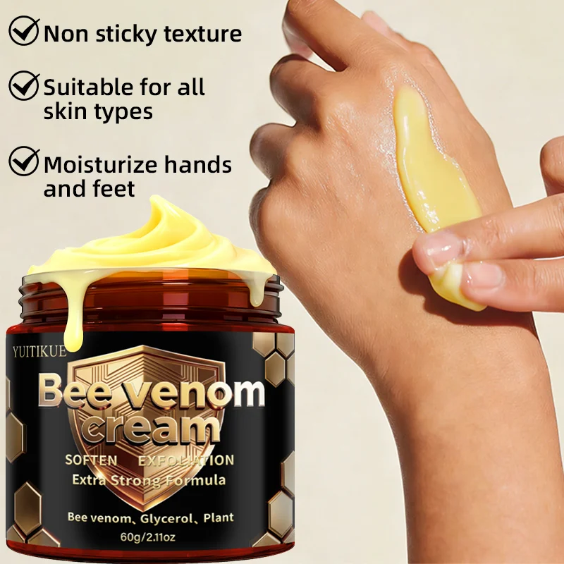 YUITIKUE Bee Venom Foot Cream - Soften Exfoliation Foot Care Cream Extra Strong Plant Formula for Dry Feet view 4