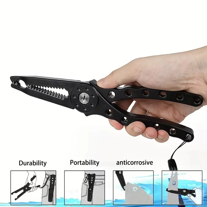 QAJTAO High-Index Plastic Fishing Pliers with Grip & Hook Removal Tool, Durable Catfish Gripper with Non-Slip Handle and Lanyard - view 4