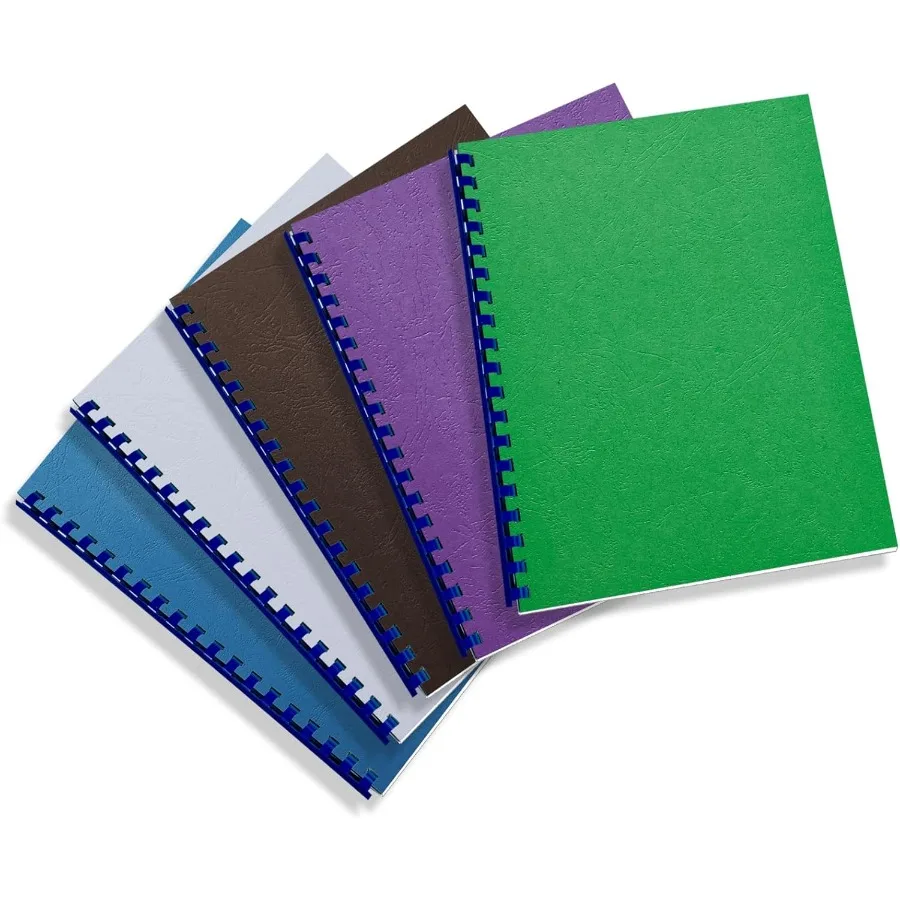 Confezione da 50 confezioni da 12 mil con texture in pelle, rilegatura in carta, rilegatura per presentazioni, 8,5x11 Ihes, dimensioni lettera Mult UnPuhed