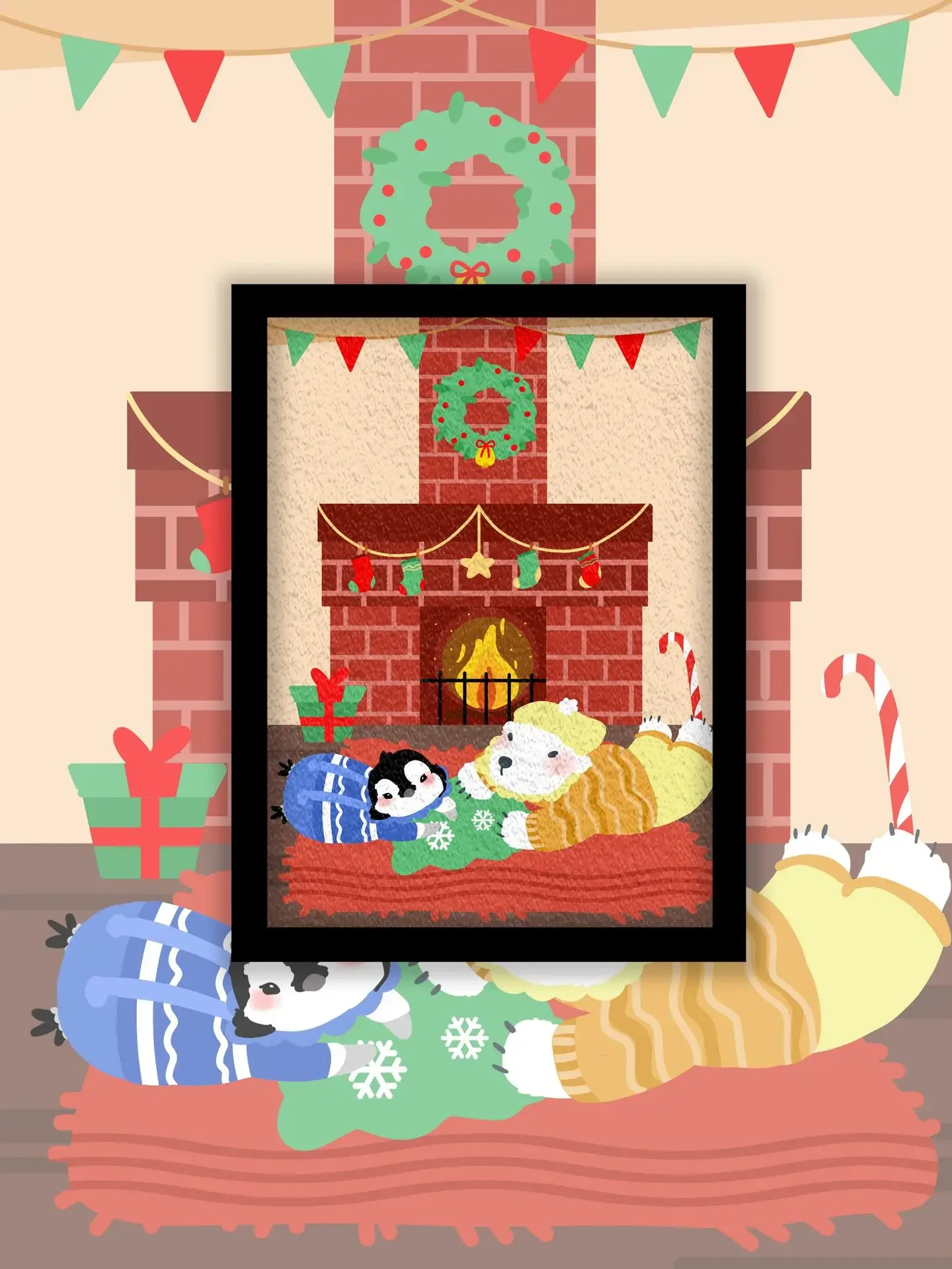 

DIY Pulp Painting Winter Arctic Series Christmas Coloring Material Kit