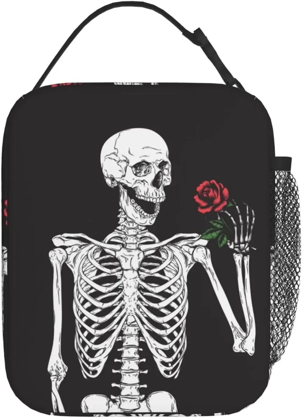 Halloween Skeleton Funny Skull Reusable Lunch Box Food Bag Insulated Lunch Bag for Teenage Boys Girls School Beach