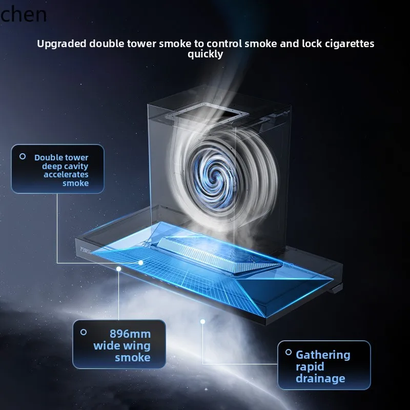 เครื่องดูดควัน ZML ห้องครัวในครัวเรือน เครื่องดูดควันดูดขนาดใหญ่ด้านบน