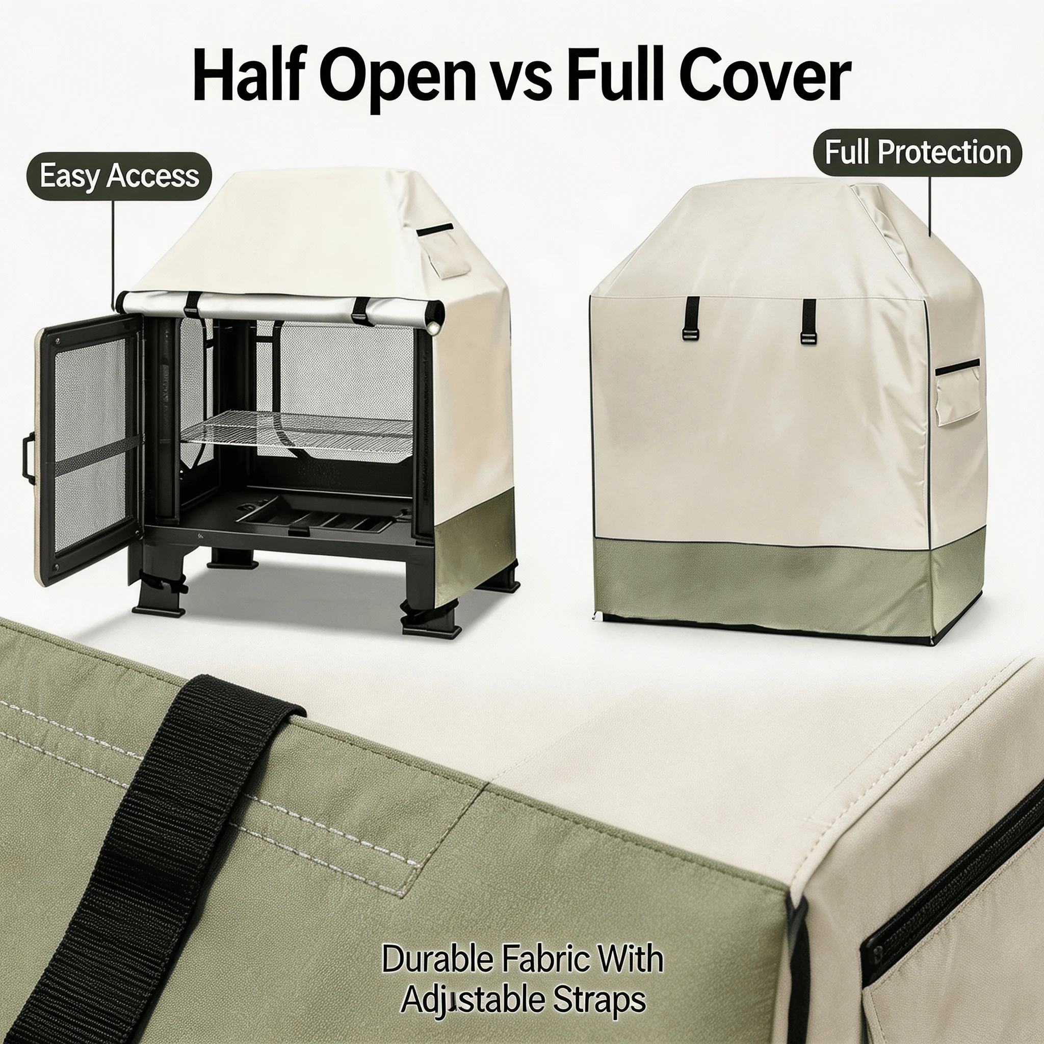 Outdoor Fireplace Cover, Waterproof UV Dust Resistant Patio Fire Pit Protector, Heavy Duty Weatherproof Square Outdoor Fireplace