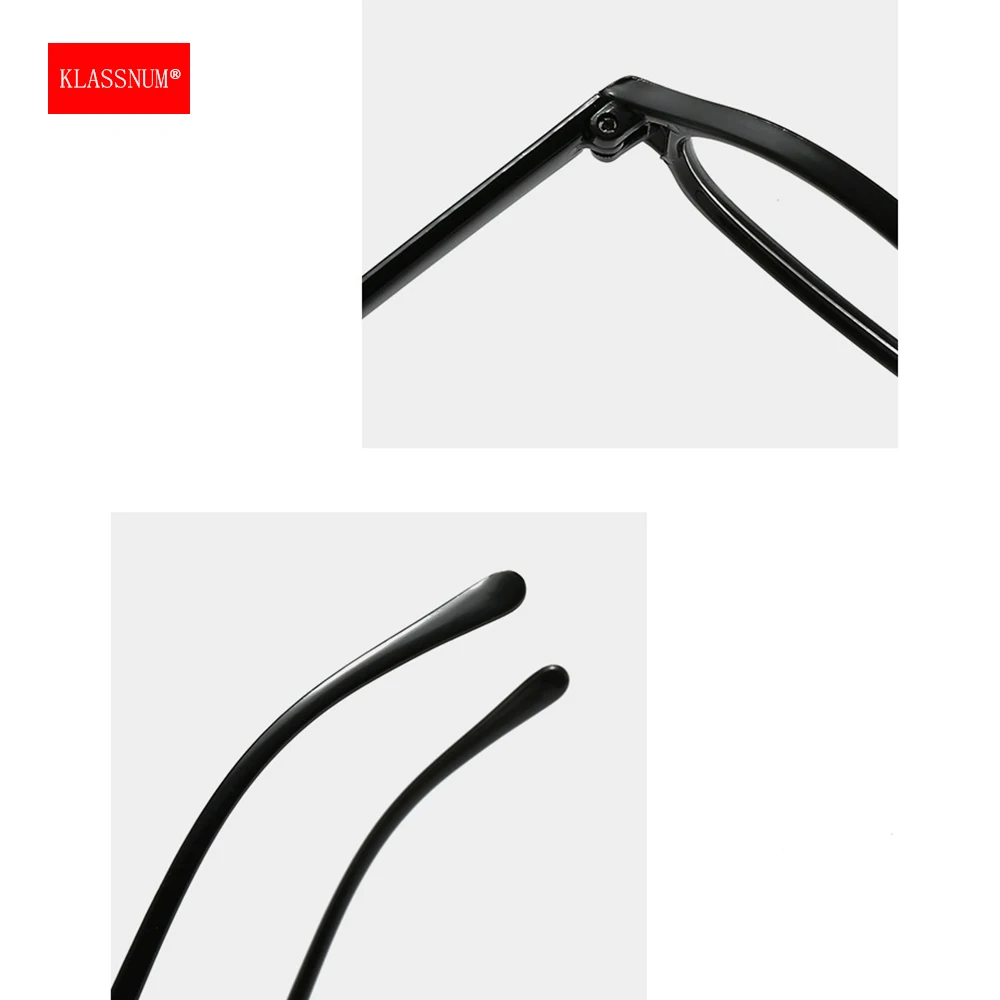 KLASSNUM Vintage Small Oval Glasses Women Y2K Eyepiece Fashion Anti Blue Light Glasses Transparent Computer Protective Eyewear