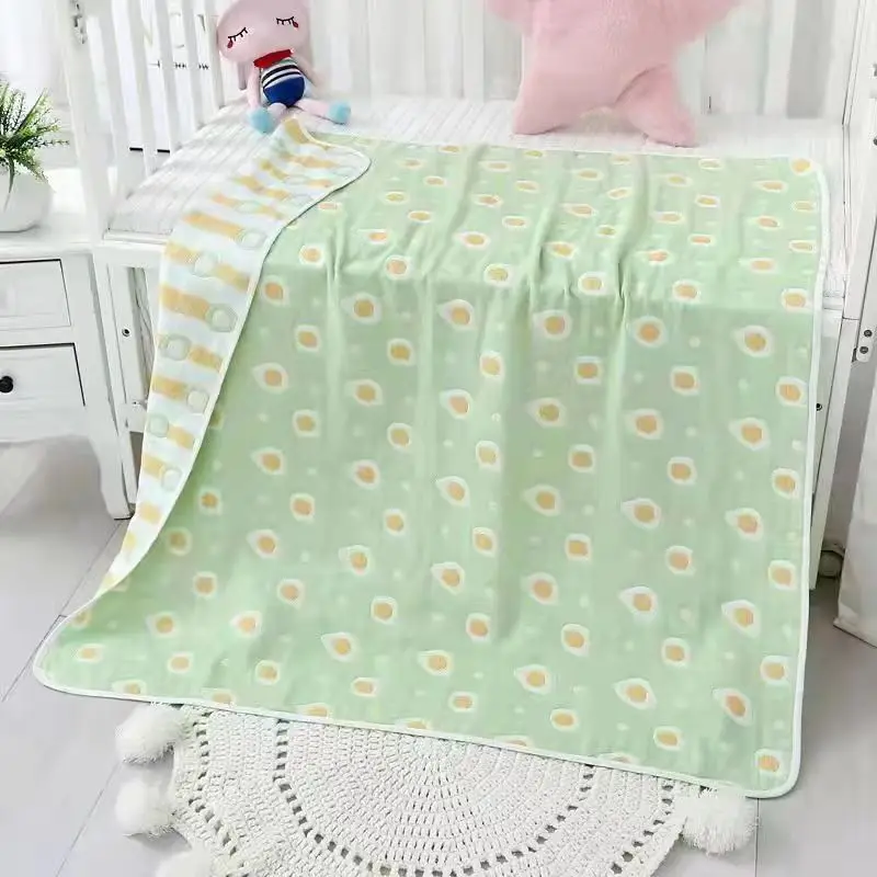 Coperta neonato garza di cotone morbido assorbente asciugamano da bagno per bambini assorbente sudore traspirante trapunta per dormire bambino stampato prodotto per bambini