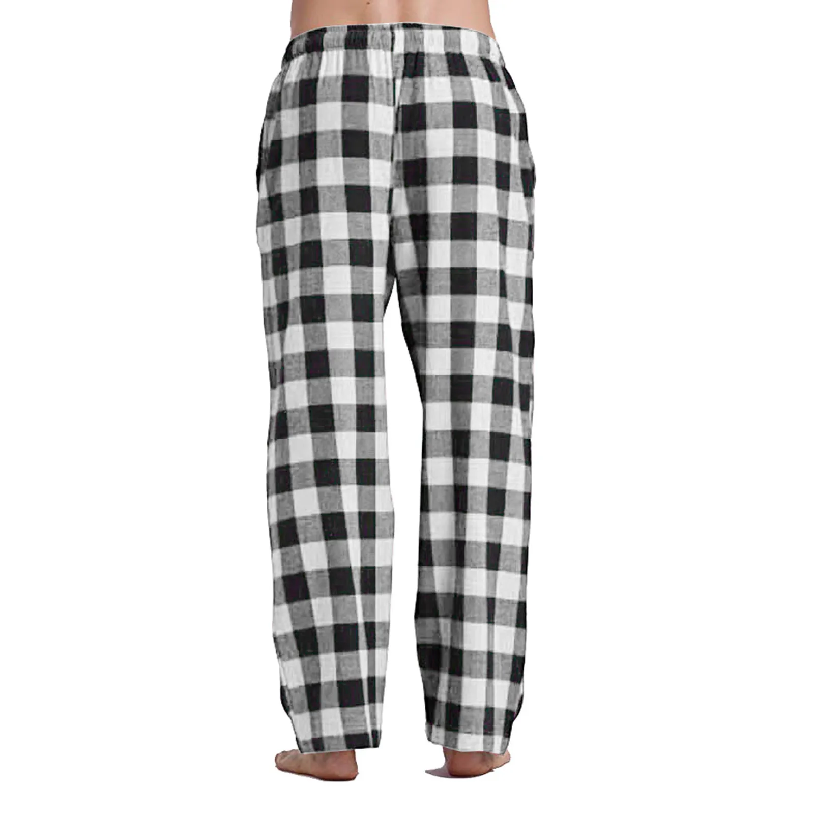 Mens Plaid Pajama Pants Elastic Drawstring Sleepwear Trousers Christmas Pyjama Pants Xmas Pajama