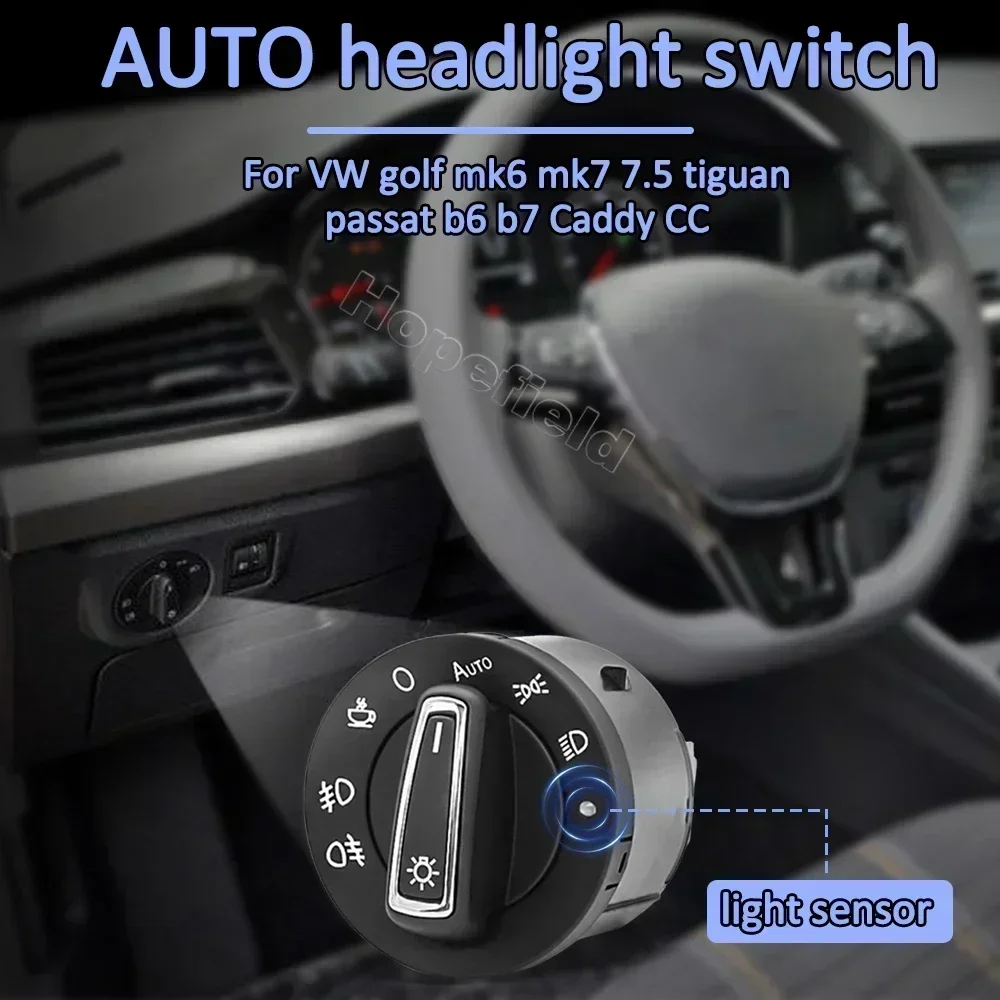 AUTO headlight switch fog light button control sensor module for VW golf 5 jetta mk6 passat b6 3c b7 CC beetle tiguan interior