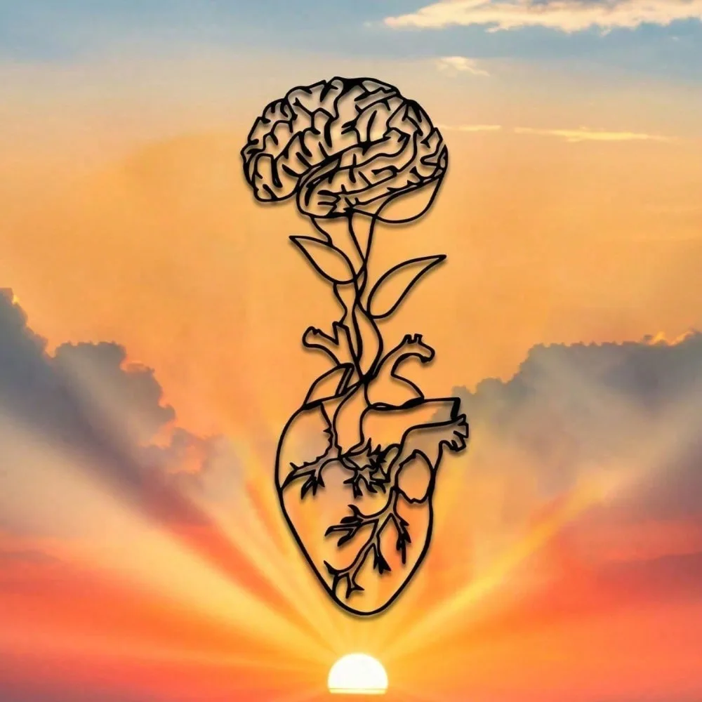 Wandskulptur aus Metall von Black Heart&Brain | Lichtbeständige Farbe, einfach zu installieren, Halloween- und Weihnachtsgeschenk, Schlafzimmer-/Wohnzimmerdekoration