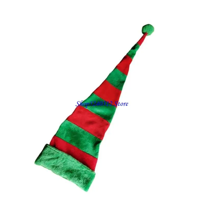 

634C Christmas Light up Elf Hat Christmas Baggy Hat Slouch Long Caps Mischievous Elf