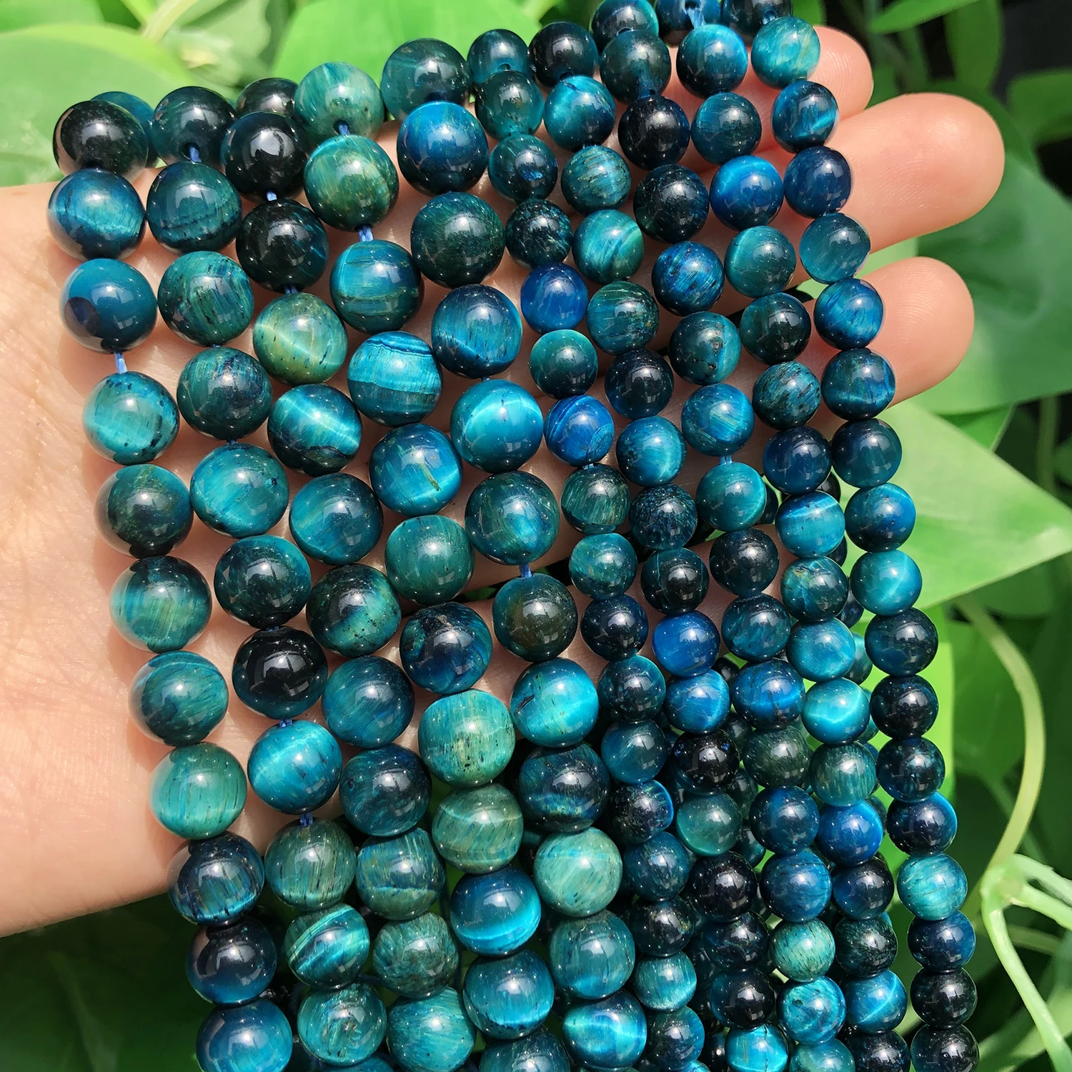 AAAAA Quality Natural Stone Blue Tiger Eye Beads Round Loose Beads for Jewelry Making DIY Charm Bracelet 15\