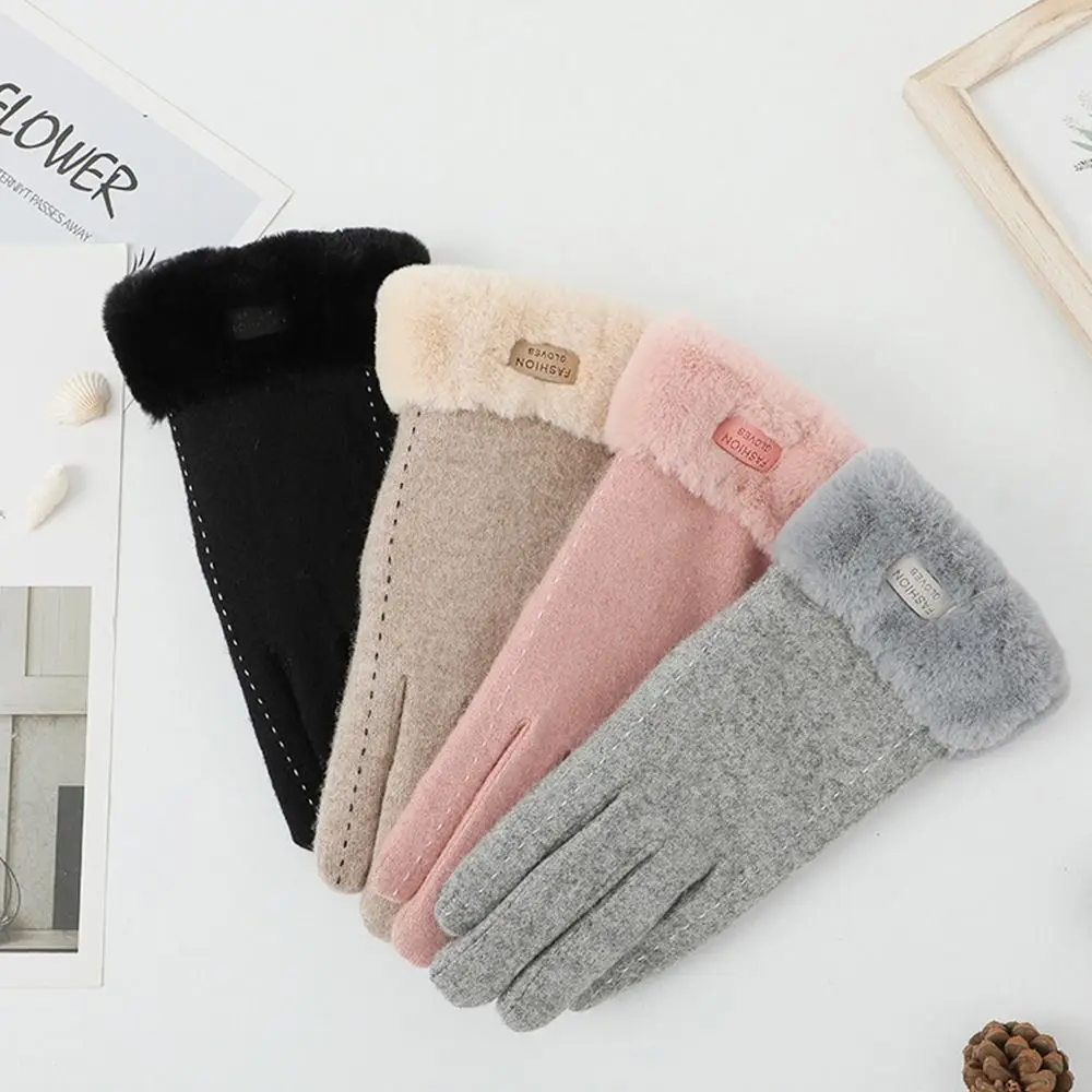 Durable Windproof Touch Screen Gloves Thick Full Finger Warm Mitts Wear-resistant Mittens