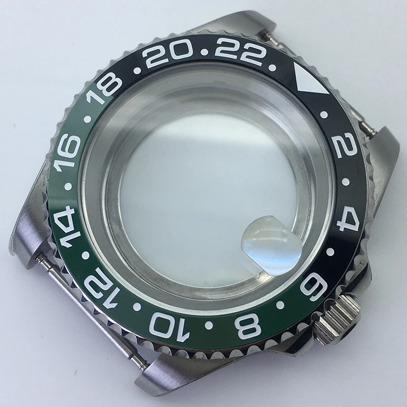 

Luxury Men's 40mm NH35 Watch Cases Sapphire Glass Ceramic insertion ring For Seiko NH35 NH36 nh38 Movement Sub gmt Yacht Case