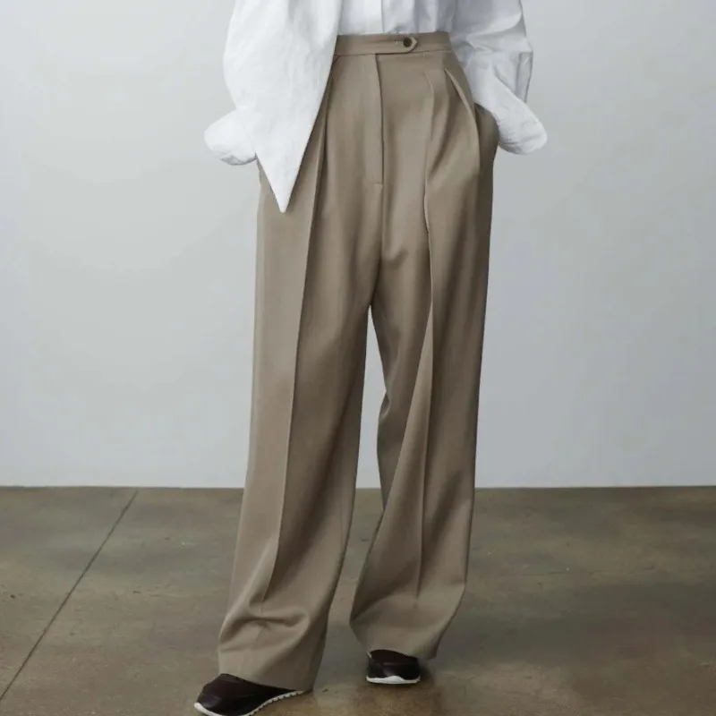 

2023 Spring New American Style Minimalist Ceiling High-quality Color Quality Wool Trousers