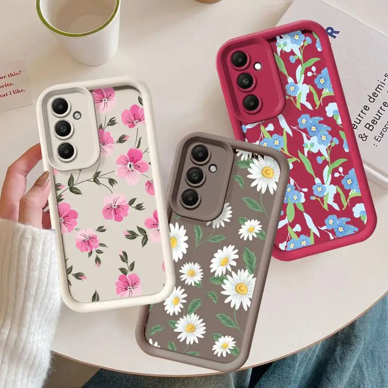 Flower Pearl Chain Phone Case for Samsung Galaxy A51 A71 A31 A21s A05s A04e A03 A03s A20 A10s A20s Silicone Soft case funda