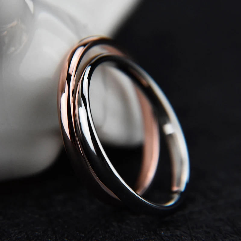 Size 4 5 6 7 8  9 10 1pcs/bag Lovers\' Titanium Steel Rose Gold Thin Ring Fashion Jewelry For Women Rose Gold Ring