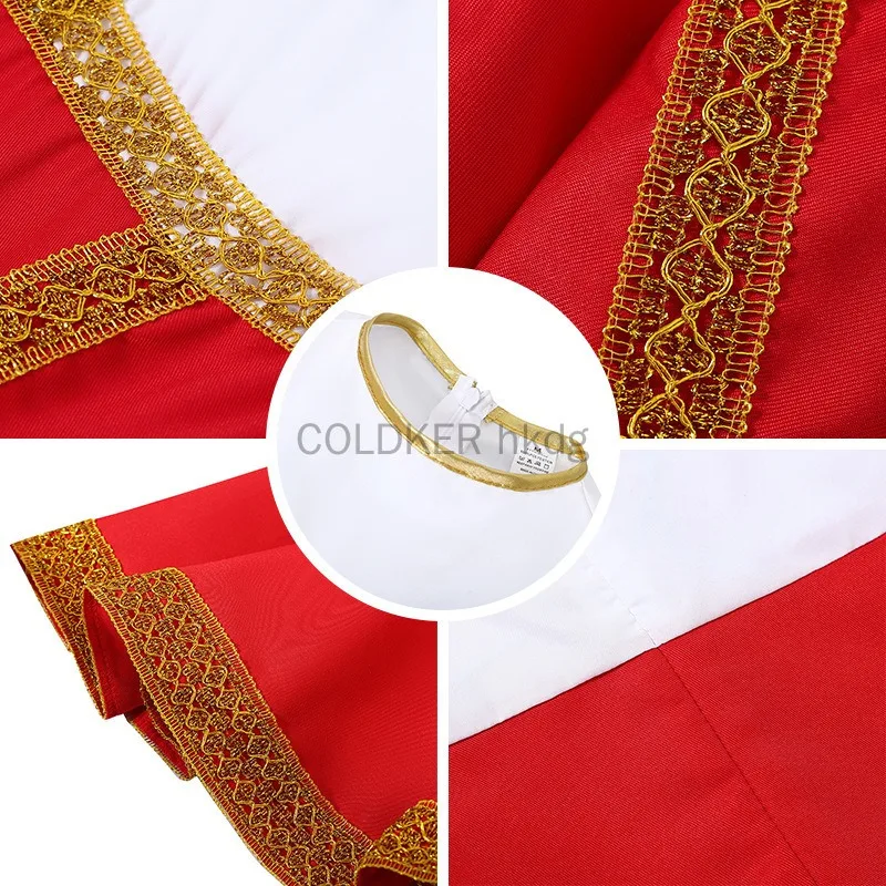 أزياء الهالوين للأطفال، أزياء الرقص الروسي للفتيات، فستان فاخر شعبي سارافان الأحمر للأطفال، الملابس التقليدية الروسية #5