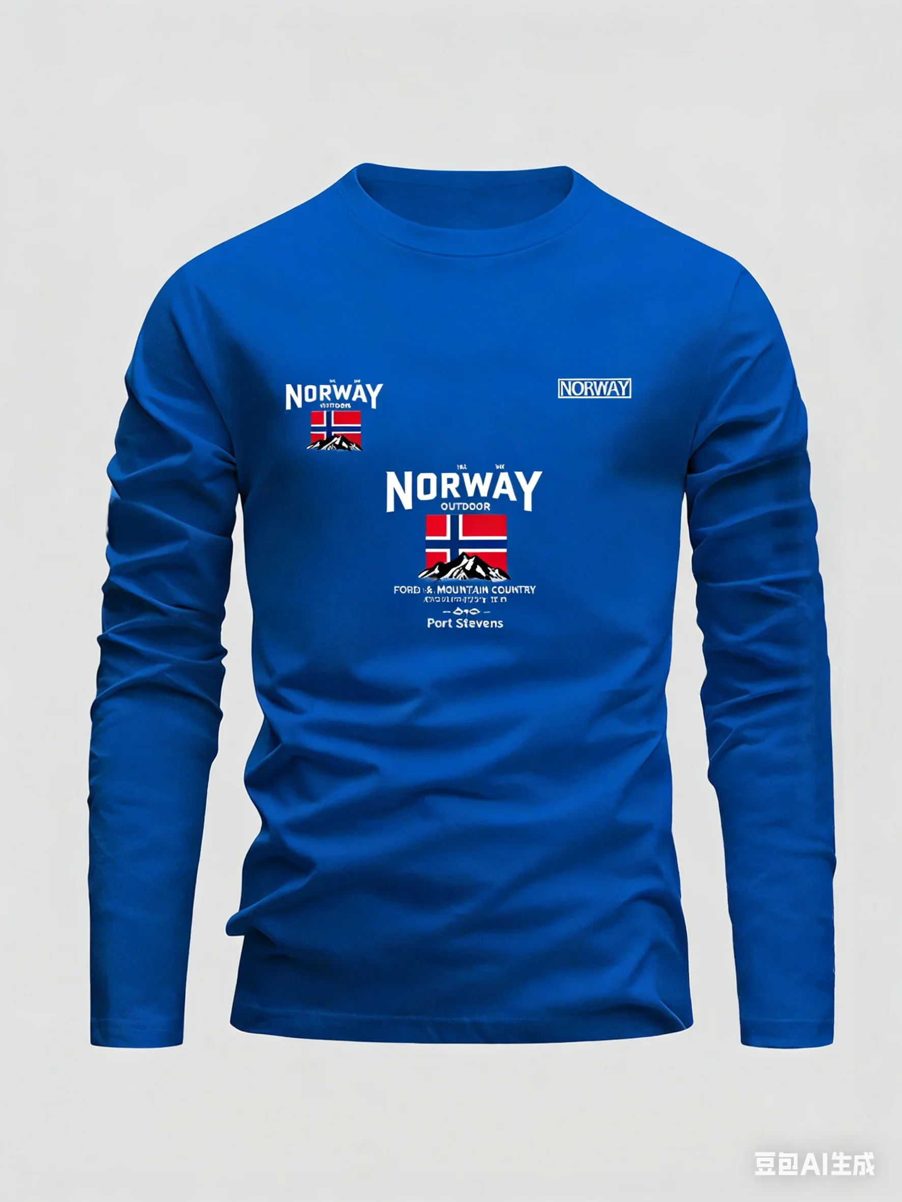 تي شيرت رجالي بأكمام طويلة بعلم نرويجي وفايكنغ - سفينة فايكنغ نورديك وروون الطوطم مطبوعة ملابس الشارع الشهير ملابس رجالية #1