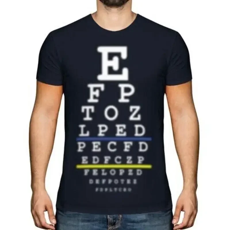 Blurred Eye Test Chart Men's Funny Humorous T-Shirt Gift Sleeve