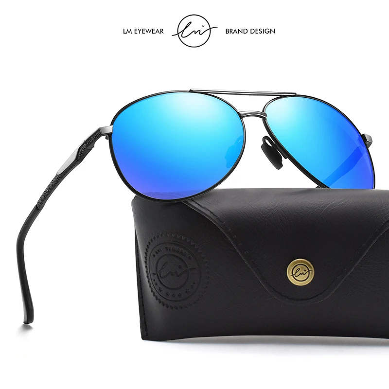 

LM High Quality Vintage Men's Sunglasses Men Polarized Coating Classic Sun Glasses Women Shade Male Driving Accessories Eyewear