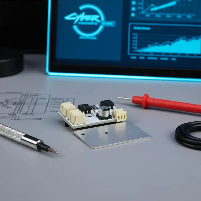 Fan Temperature Control Board Automatic Fan Speed Controller LED Indicator Overload Protection for DIY Cooling Systems