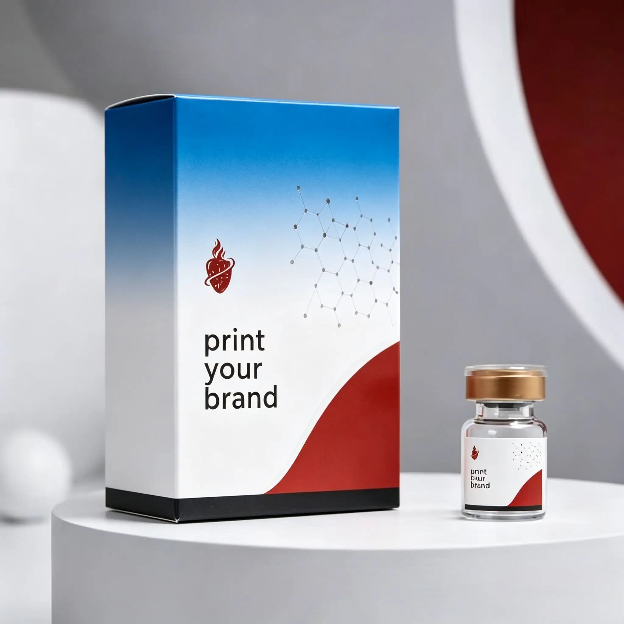Safe Non-toxic Vinyl Labels,Complete Custom Peptide Decal & Box Set for 3ml 5ml 10ml Personal Care Packaging