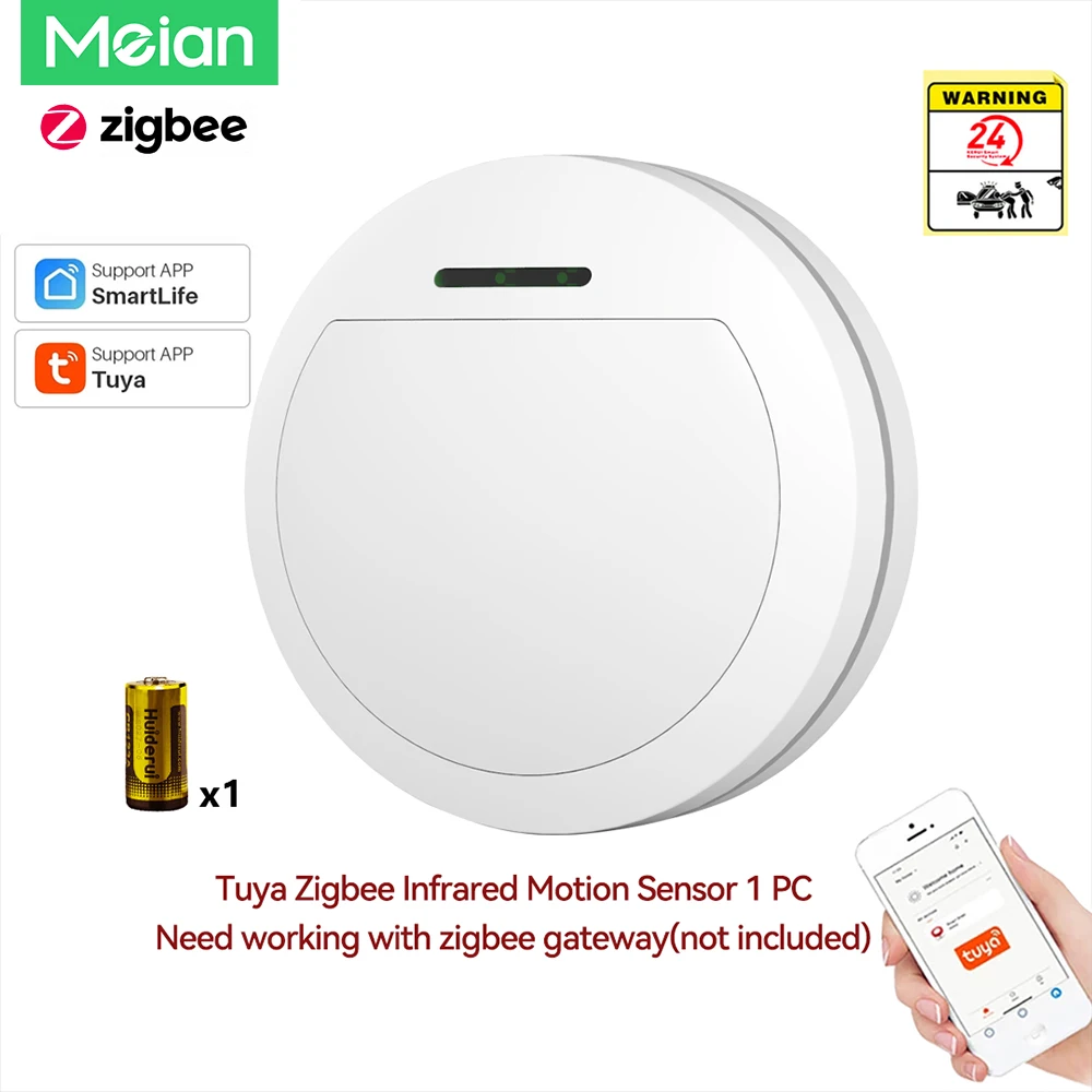 Meian-Detector infrarrojo con Sensor de movimiento, sistema de protección de seguridad con alarma Zigbee3.0, aplicación Tuya Smart Life, necesita