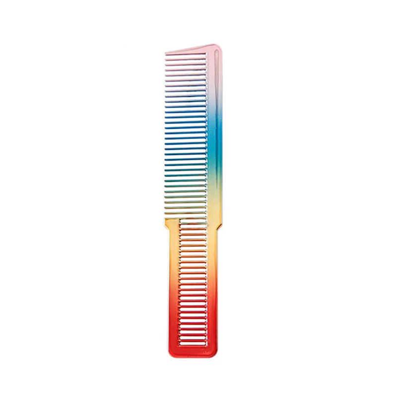 

Electroplated Rainbow Comb, Oil Head Hair Clipper Flat Comb, Hairdressing Tools, Hair Salon Styling Comb, Durable
