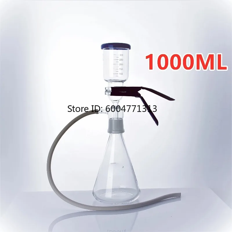 1000mL Vacuum Filtration Apparatus With Rubber Tube Glass Sand Core Liquid Solvent Filter Unit Device Lab Equipment