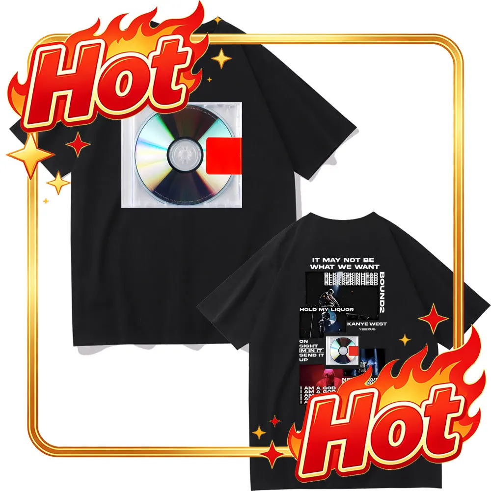 Custom Rapper Kanye West Yeezus It May Not Be What We Want Album Cover T-shirt Men's Hip Hop Vintage T Shirt Male Oversized