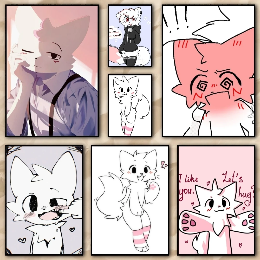 B-Boykisser سخيفة القط لطيف اللوحة الخط HD طباعة مجانية جدارية الفن صور لغرفة المعيشة ديكور جدران المنزل قماش المشارك #1