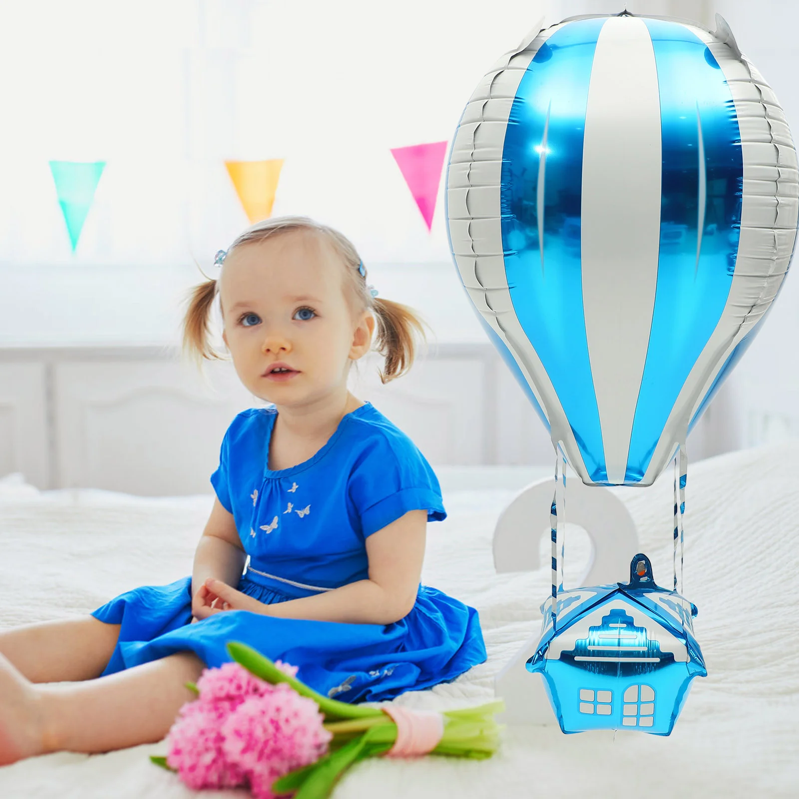 10 Pcs Balloon Hot Air Foil Birthday Wedding Kids' Party Balloons Decor Blue Decoration Airplane Decorations Baby