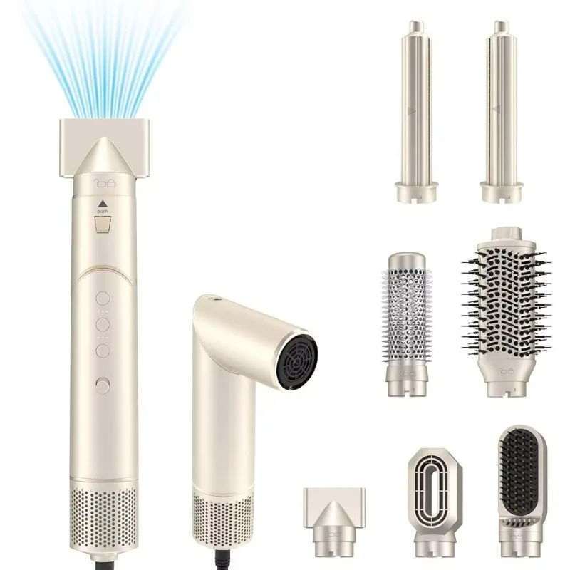7-in-1 Functional Curling Iron Can Create a Variety of Looks Without Duplication Making It Easy and Quick to Do Styling