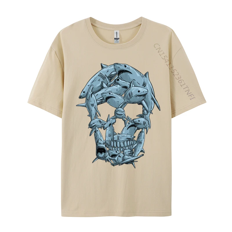 Sharks skull for men girls shark Halloween Newest Men T-shirts Cotton Normal Tops T Shirt Party Top T-shirts