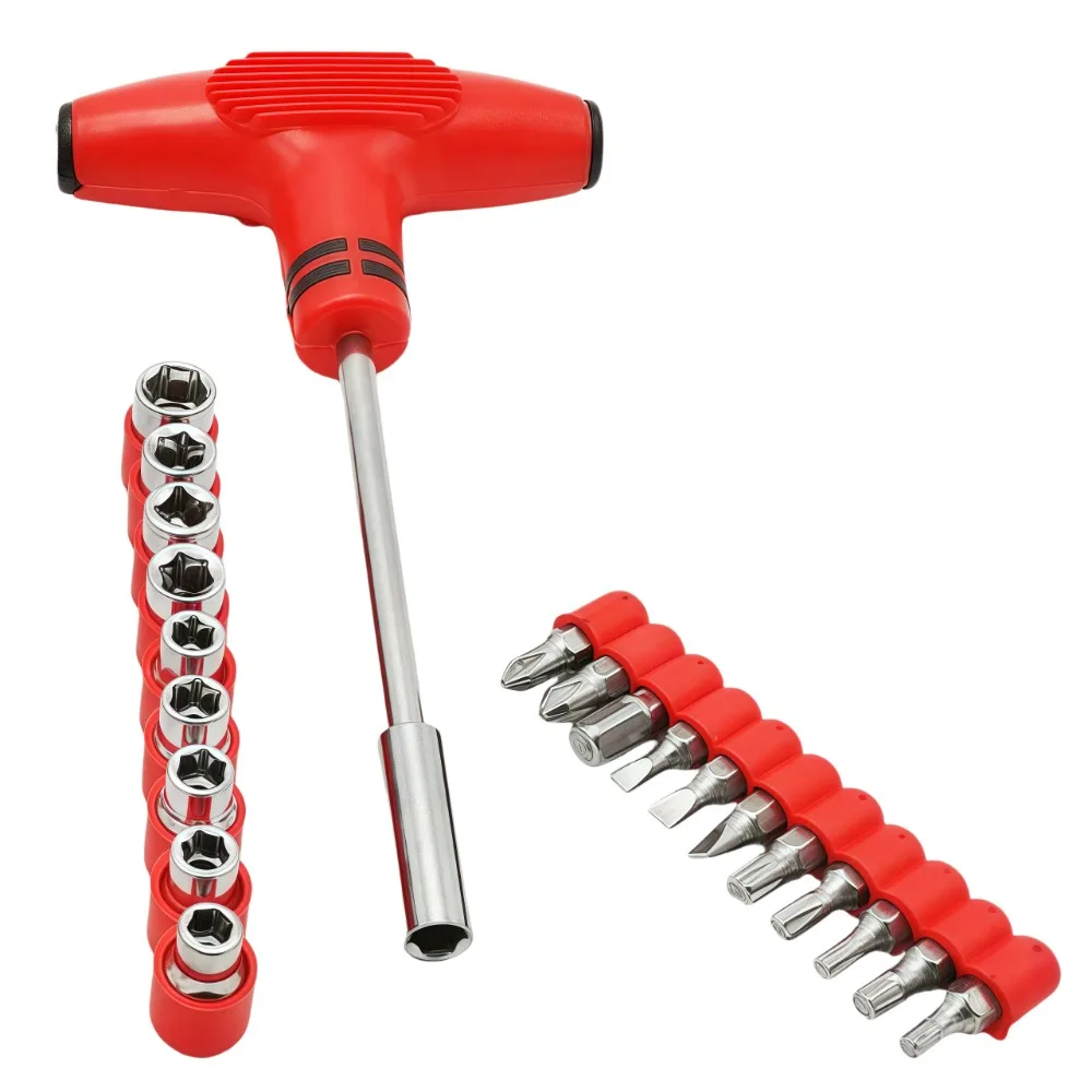 22 Uds Kit de puntas de destornillador multifunción destornillador hexagonal cruzado de una palabra destornillador pequeño juego de cabezales de enchufe juego de herramientas de reparación
