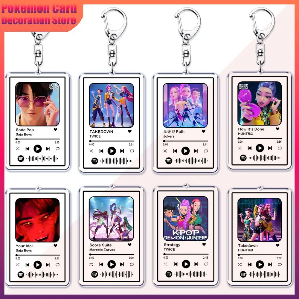 

Demon Hunters Huntrix Saja Boys Keychains for Women Accessories Bag Golden Soda Pop Your Idol Music Keying Jewelry Fans Gifts