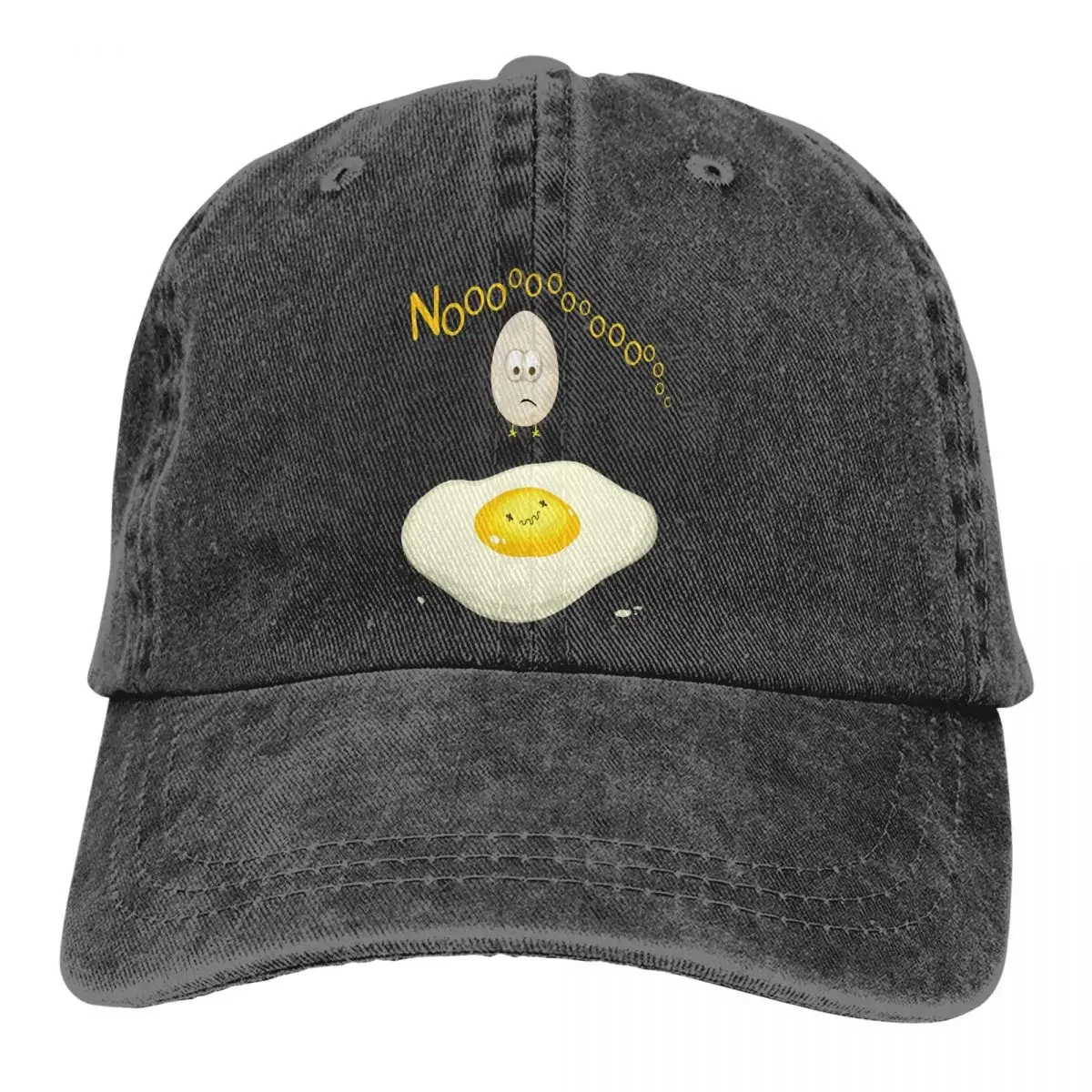 

Washed Men's Baseball Cap Sad Trucker Snapback Caps Dad Hat Kawaii Gudetama Animated Character Golf Hats