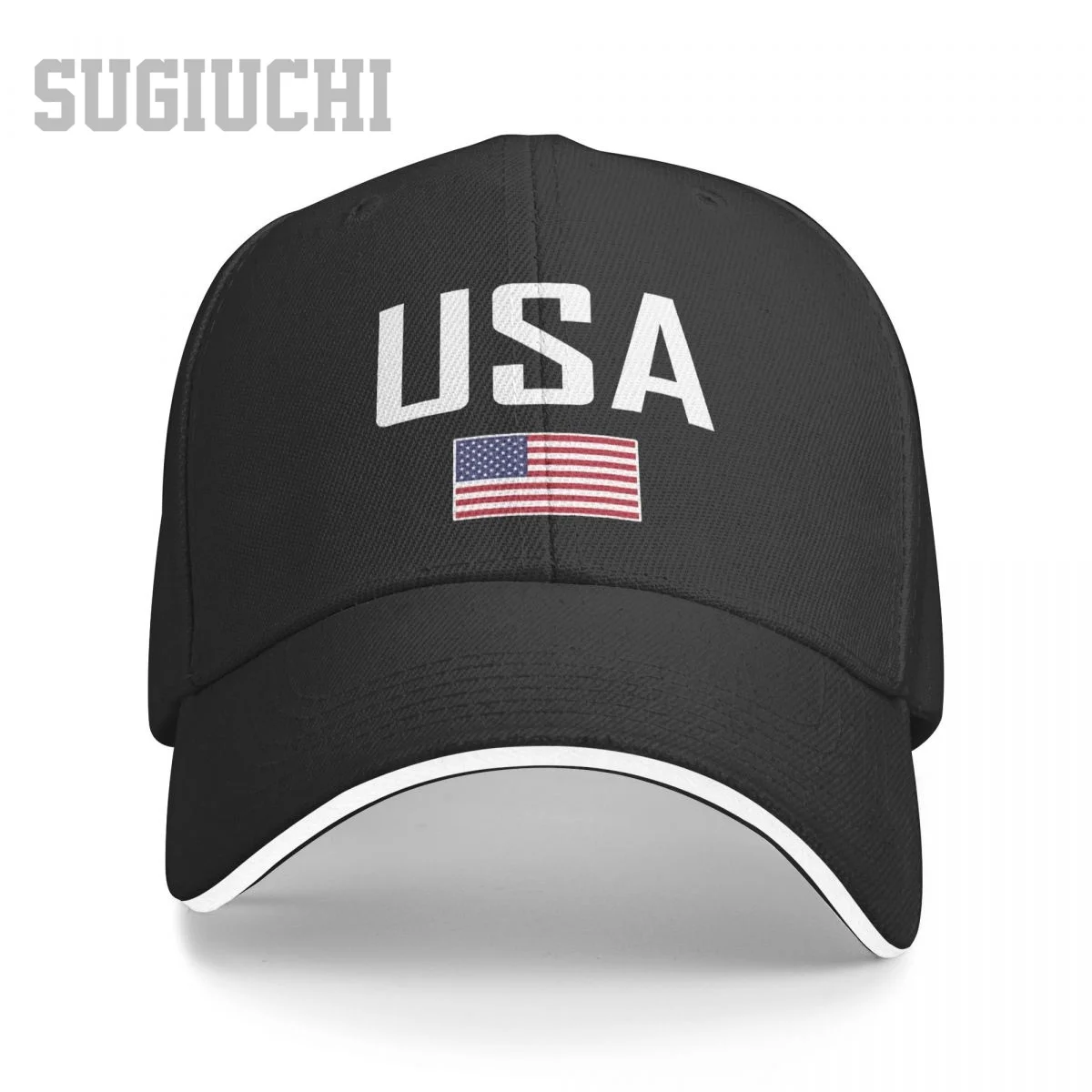 Unisex Sandwich United States USA Flag And Font Baseball Cap Men Women Hip Hop Caps Snapback Golf Hat Fishing