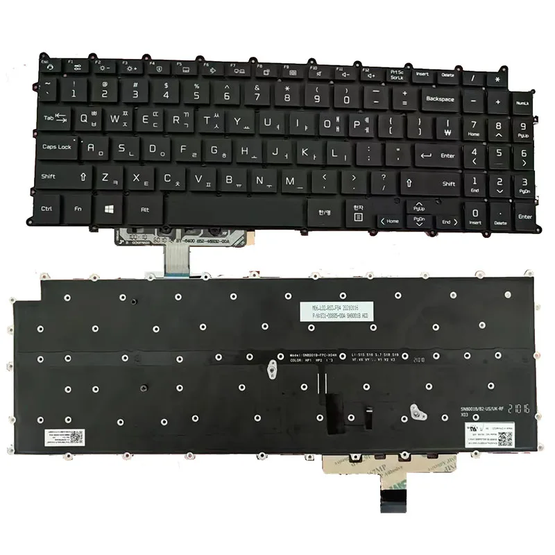 New Korean For LG Gram 16Z90P 16ZD90P 16Z90PD 16Z90PC Laptop Keyboard Black With Backlit Light