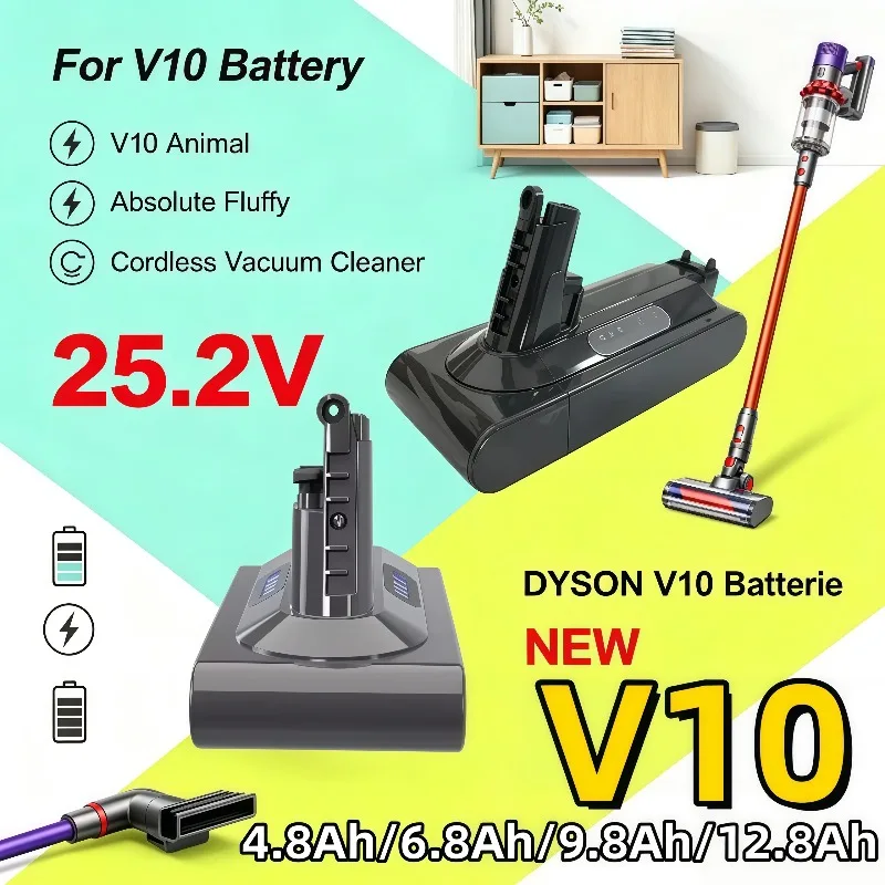 NEW Replacement 25.2V Battery For V10 Animal Absolute Fluffy Wireless Vacuum 4.0Ah‑12.8Ah