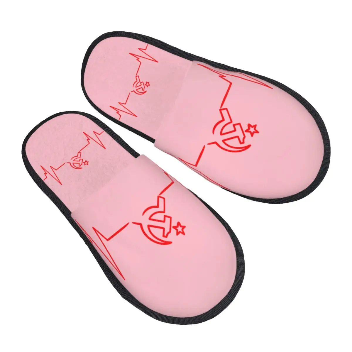 

Custom Print Women Heartbeat Rossia Russia CCCP House Slippers Soft Warm USSR Memory Foam Fluffy Slipper Indoor Outdoor Shoes