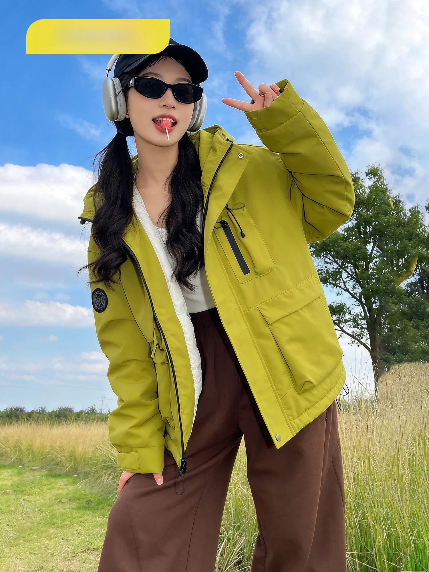 ZEENI Women's Outdoor Windproof Jaet Yoga Sports Pants Small Size Mountain Climbing Suit Hiking Set Long Sve Zipper Jaet