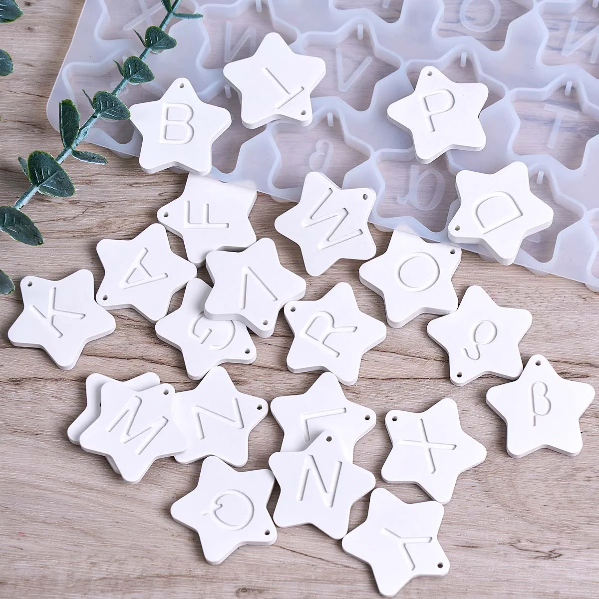 

Star Letter Pendant Silicone Mold DIY Epoxy Resin Earrings Necklace Keychain Craft Molds Plaster Party Gift Box Decor Supplies