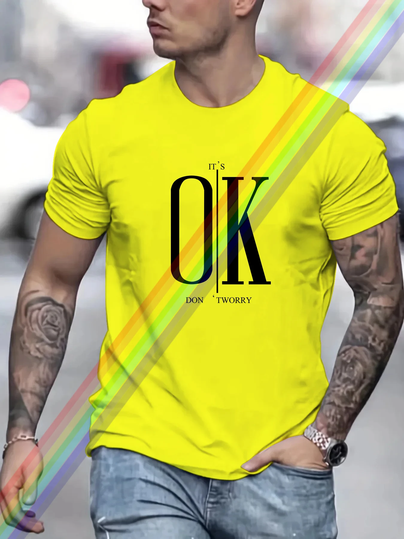 Luxury Brand OK Letter Print T Shirt For Man Summer Vintage Unisex Oversized T-shirt Y2k Tops Short Sleeve Men\'s