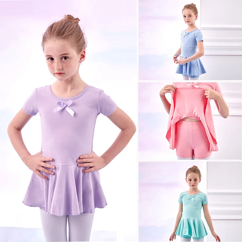 

Summer Girls' Split Ballet Dress Set - Short Sleeve Dancewear for Toddlers & Grading Exams